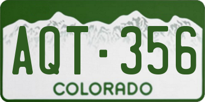 CO license plate AQT356