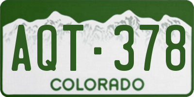 CO license plate AQT378
