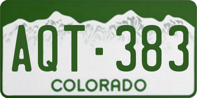 CO license plate AQT383