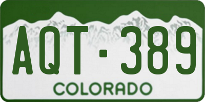 CO license plate AQT389