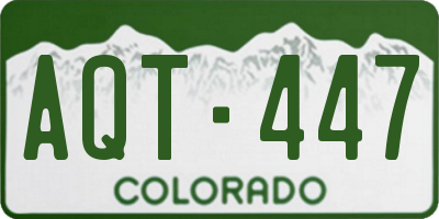 CO license plate AQT447