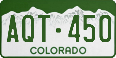 CO license plate AQT450