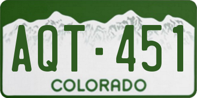 CO license plate AQT451