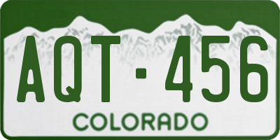 CO license plate AQT456