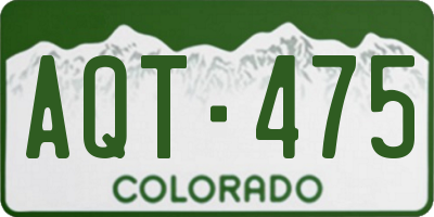 CO license plate AQT475