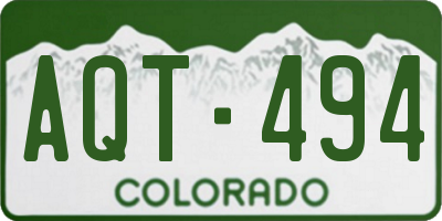 CO license plate AQT494