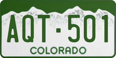 CO license plate AQT501