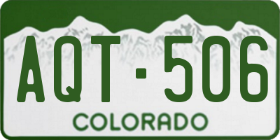 CO license plate AQT506