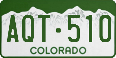 CO license plate AQT510