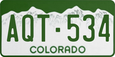 CO license plate AQT534