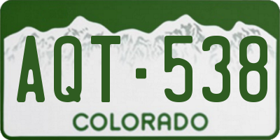 CO license plate AQT538