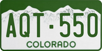 CO license plate AQT550