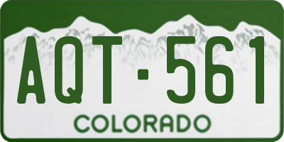 CO license plate AQT561