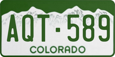 CO license plate AQT589