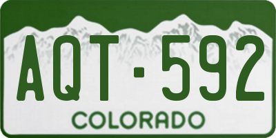 CO license plate AQT592