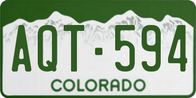 CO license plate AQT594