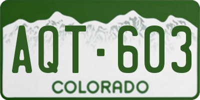 CO license plate AQT603