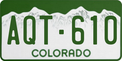 CO license plate AQT610