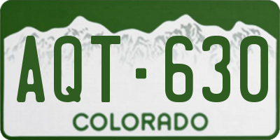 CO license plate AQT630