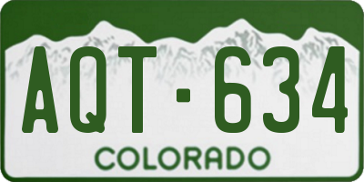 CO license plate AQT634