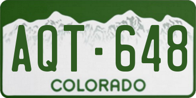 CO license plate AQT648