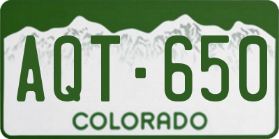 CO license plate AQT650