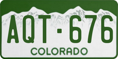 CO license plate AQT676