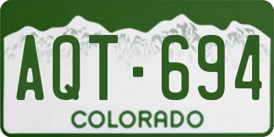 CO license plate AQT694