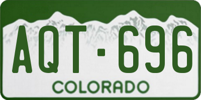 CO license plate AQT696