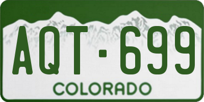 CO license plate AQT699