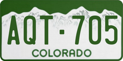 CO license plate AQT705