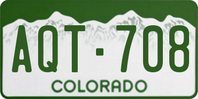 CO license plate AQT708