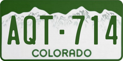 CO license plate AQT714
