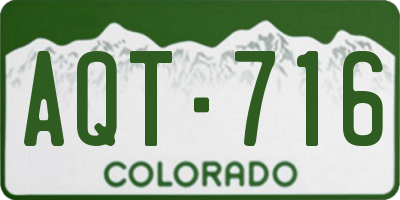 CO license plate AQT716