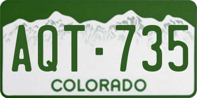 CO license plate AQT735