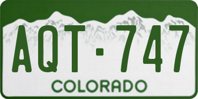 CO license plate AQT747