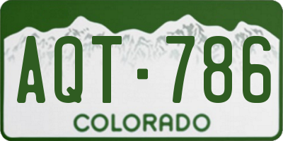 CO license plate AQT786