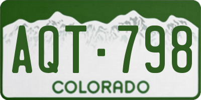 CO license plate AQT798