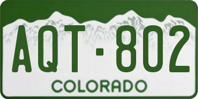 CO license plate AQT802