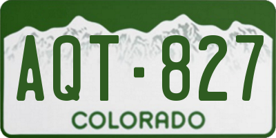 CO license plate AQT827
