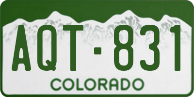 CO license plate AQT831
