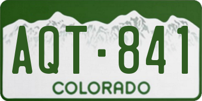 CO license plate AQT841