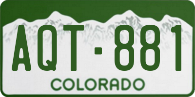 CO license plate AQT881