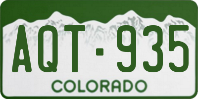 CO license plate AQT935