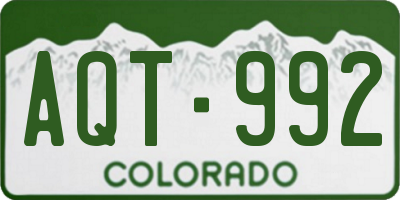 CO license plate AQT992