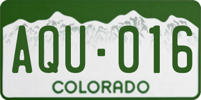 CO license plate AQU016