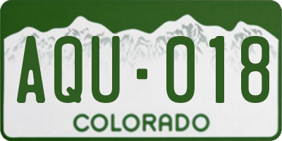 CO license plate AQU018