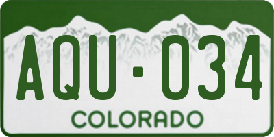 CO license plate AQU034