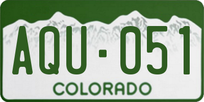 CO license plate AQU051