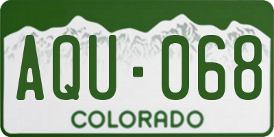 CO license plate AQU068